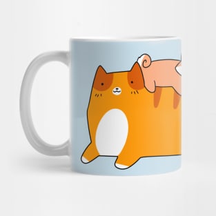 Orange Tabby and Shiba Pup Mug